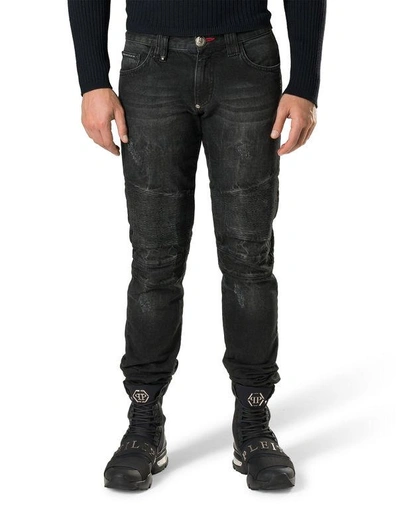 Shop Philipp Plein Biker Straight Cut "san"