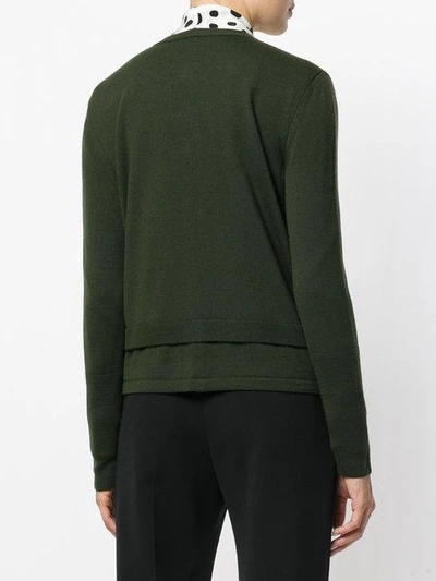 Shop Antonio Marras Ribbed Trim Cardigan - Green