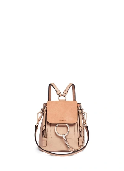 Shop Chloé 'faye' Mini Suede Flap Leather Backpack
