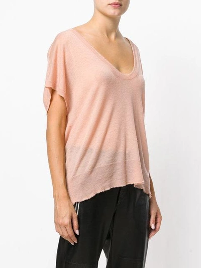 Shop Alexander Wang T By  Scoop Neck Knit Top - Pink