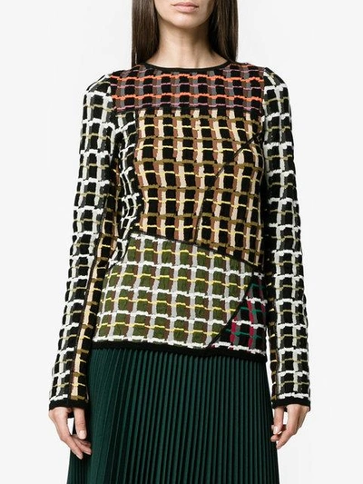 Shop Marni Patchwork Style Knitted Jumper