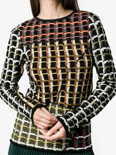 Shop Marni Patchwork Style Knitted Jumper
