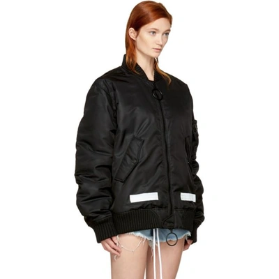 Shop Off-white Black Brushed Arrows Bomber Jacket