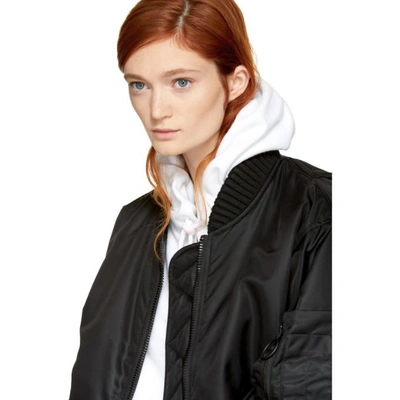 Shop Off-white Black Brushed Arrows Bomber Jacket