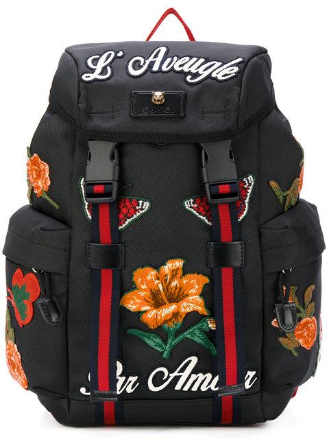 gucci backpack with embroidery