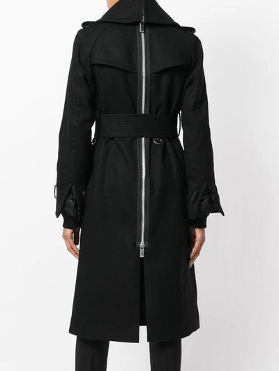 Shop Sacai Military Belted Coat In Black