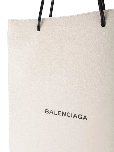 Shop Balenciaga North South Medium Shopping Bag In White