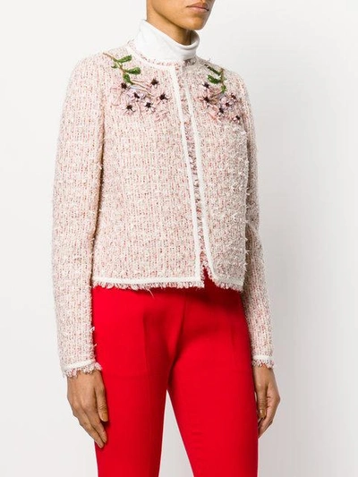 Shop Giambattista Valli Embellished Tweed Jacket - Multicolour