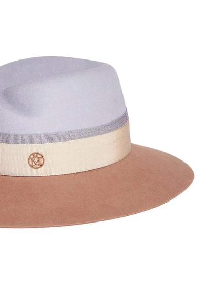 Shop Maison Michel 'virginie' Colourblock Rabbit Furfelt Fedora Hat