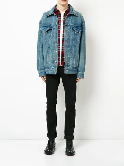 Shop Ambush Oversized Denim Jacket - Blue