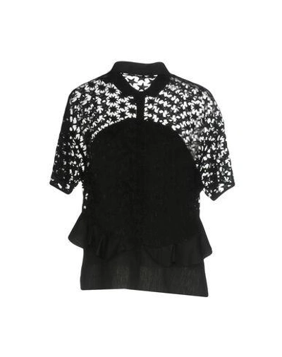 Shop Giamba Solid Color Shirts & Blouses In Black