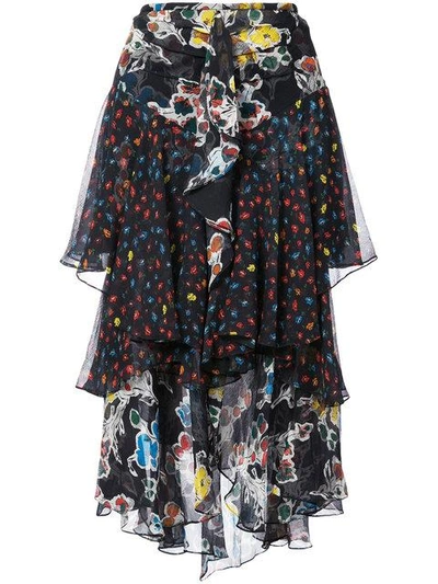 Shop Jason Wu Floral Ruffle Trim Skirt