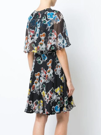 Shop Jason Wu Chiffon Floral Day Dress In Black