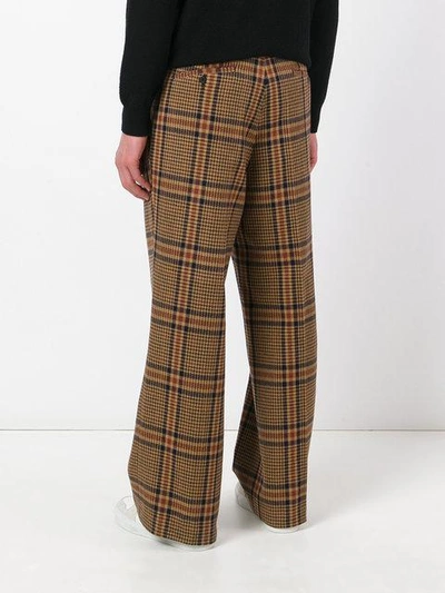 Shop Ami Alexandre Mattiussi Box Pleated Wide Trousers In Brown