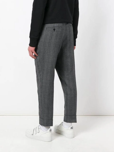 Shop Ami Alexandre Mattiussi Pleated Carrot Fit Trousers In Grey