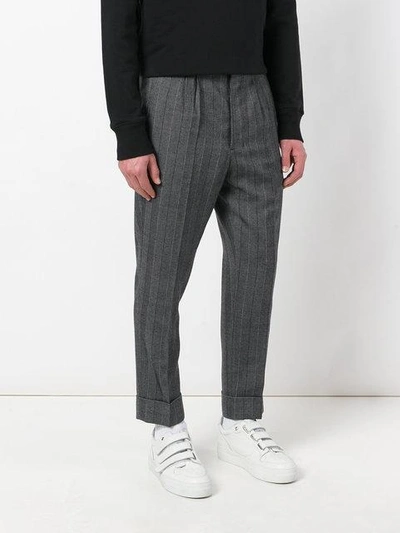 Shop Ami Alexandre Mattiussi Pleated Carrot Fit Trousers In Grey