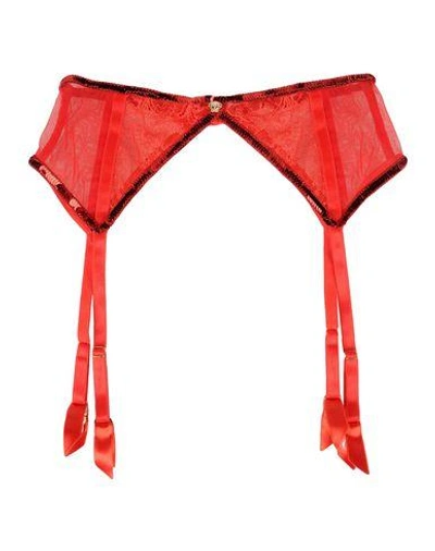 Shop Versace Garter Belt In Red