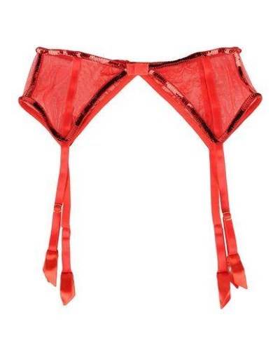Shop Versace Garter Belt In Red