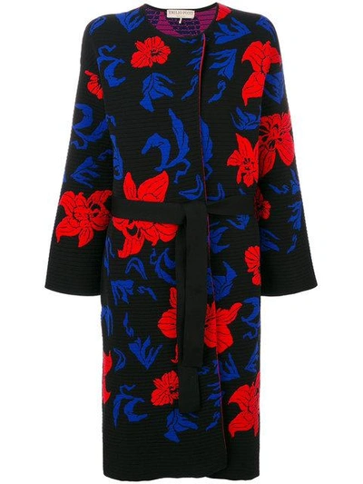 Shop Emilio Pucci Knit Belted Overcoat In Black