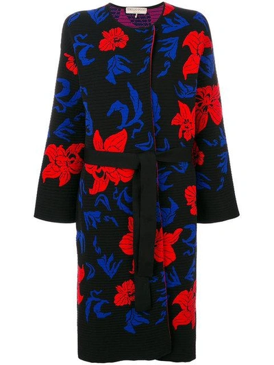 Pucci Knit Belted Overcoat In Black