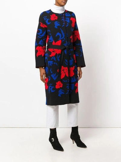 Pucci Knit Belted Overcoat In Black