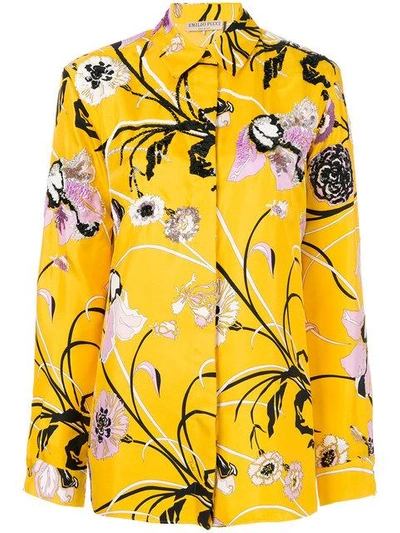 Shop Emilio Pucci Embroidered Flower Shirt
