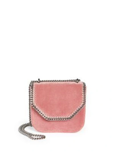 Stella Mccartney Mini Falabella Box Velvet Shoulder Bag - Red In Rose