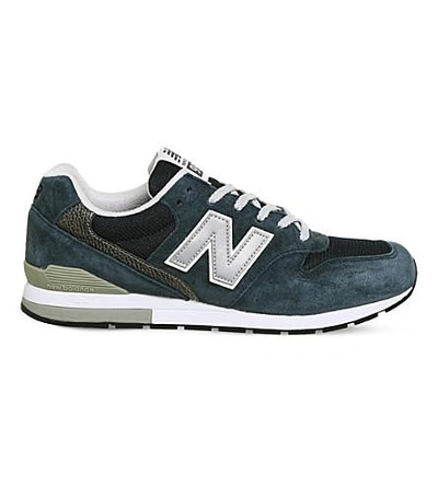 Shop New Balance Mrl996 Suede Sneakers In Navy Black White