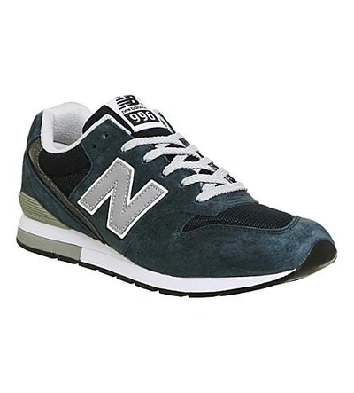 Shop New Balance Mrl996 Suede Sneakers In Navy Black White