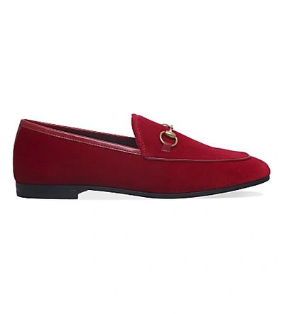 Shop Gucci Jordaan Velvet Loafers In Red