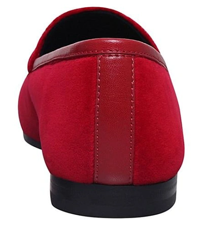 Shop Gucci Jordaan Velvet Loafers In Red