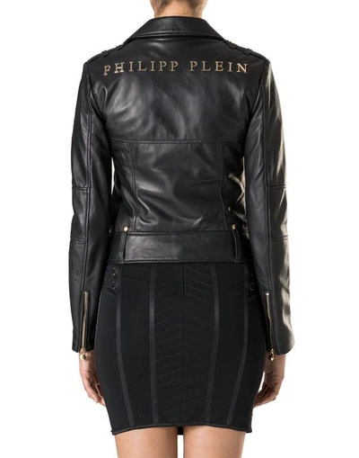 Shop Philipp Plein Leather Biker "beak Street"