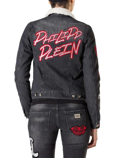 Shop Philipp Plein Denim Jacket "cryer"