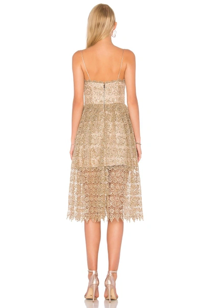 Shop Alice And Olivia Alma Dress In Metallic Gold