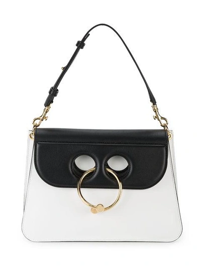 Shop Jw Anderson Medium Black White Pierce Shoulder Bag