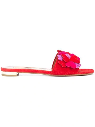 Shop Aquazzura 'happy Hearts' Slide Sandals In Red