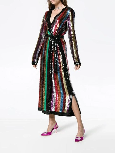 Shop Attico Sequin Embellished Midi Dress