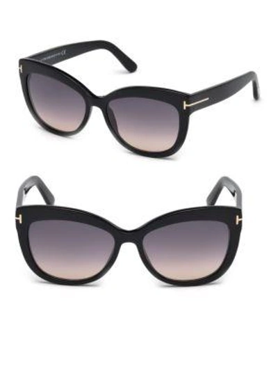 Shop Tom Ford Alistair 56mm Cat Eye Sunglasses In Black