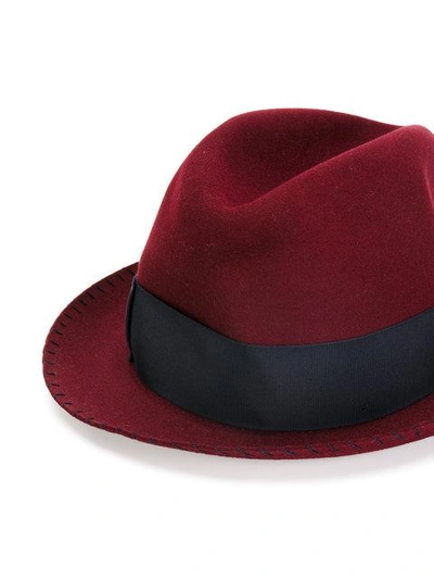 Shop Borsalino Trilby Hat In Red