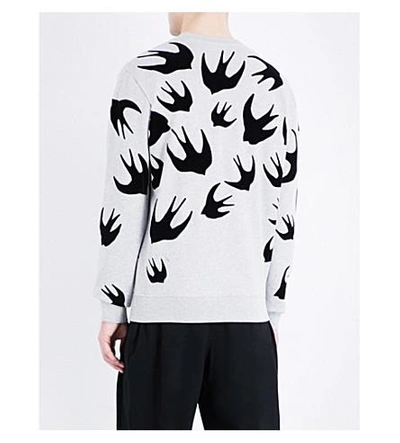 Shop Mcq By Alexander Mcqueen Swallow-print Sweatshirt In Mercury Melange