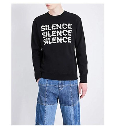 Shop Mcq By Alexander Mcqueen Silence Cotton-jersey Sweatshirt In Darkest Black