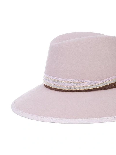 Shop Maison Michel Plaque Detail Hat In Pink