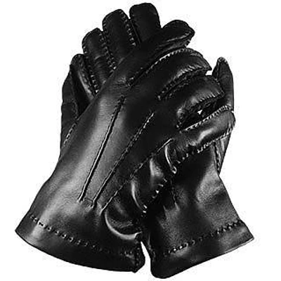 Shop Gucci Men's Gloves Men's Cashmere Lined Black Italian Leather Gloves