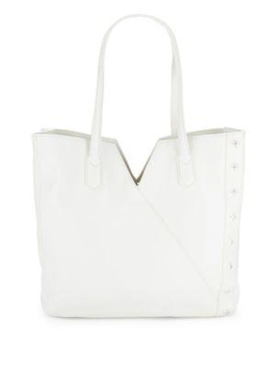 Shop Sam Edelman Emery Colorblock Leather Tote In Ivory