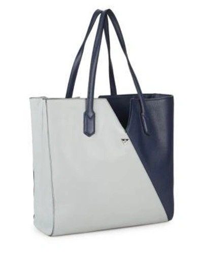 Shop Sam Edelman Emery Colorblock Leather Tote In Ivory