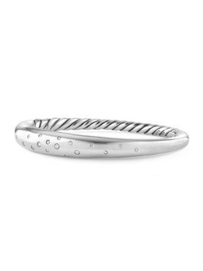 Shop David Yurman Pure Form® Smooth Bracelet With Diamonds In Silver