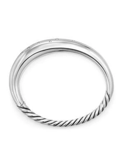 Shop David Yurman Pure Form® Smooth Bracelet With Diamonds In Silver