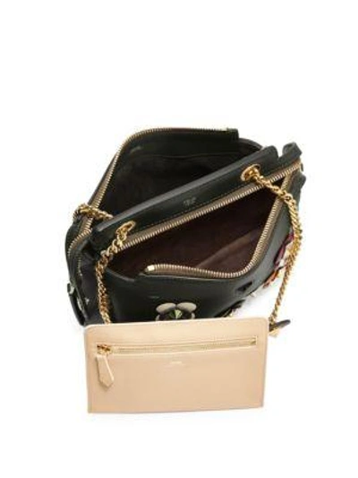 Shop Fendi Baltico Zippered Shoulder Bag In Black-multi