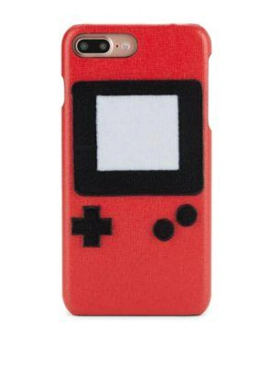 Shop Les Petits Joueurs Brick Game Leather Iphone 7 Plus Case In Red