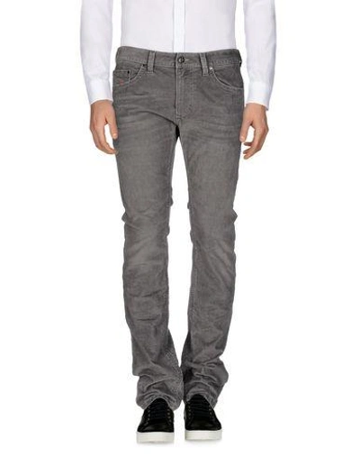 Shop Diesel Man Pants Grey Size 32 Cotton, Elastane